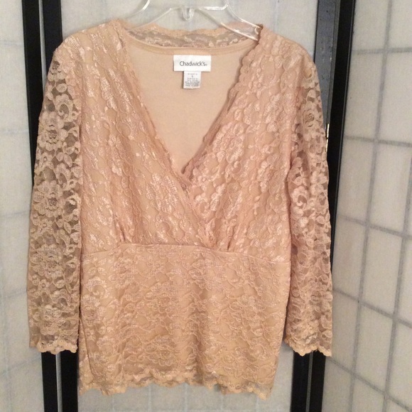 Gorgeous Pale Peach Vintage Lace Blouse SM - Picture 2 of 8